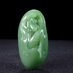 和田玉碧玉挂件苏工