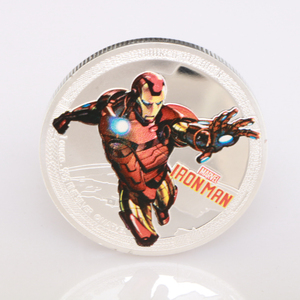 漫威钢铁侠英雄纪念银币彩色纪念章外国硬币 收藏纪念品 现货