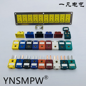 国产美标T/J/C/N型连接器炉温测试黄色公母SMPW-K-M/F热电偶K插头
