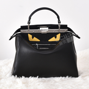 小怪兽包包真皮ff包手提包公文包单肩斜跨大包女头层牛皮旅行包潮