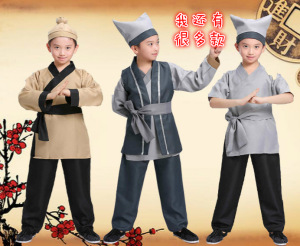儿童古装汉服男童小男孩古代百姓农民仆人家丁店小二衣服表演出服