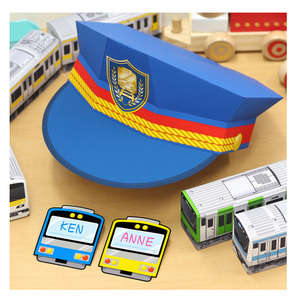 纸模型制作diy手工作业益智玩具交警儿童警察帽子3d立体手工折纸