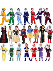 儿童白雪公主和7个小矮人服装王子表演皇后魔镜演出服短袖衣服七
