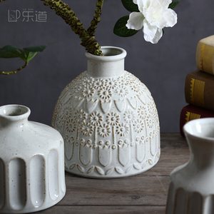 景德镇原产地陶瓷花瓶插花复古做旧花器客厅饰品室内摆件厂家直销