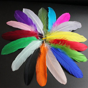 幼儿园手工彩色羽毛 diy服装头饰材料创意课程美术美劳装饰50根