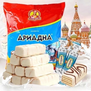 俄罗斯酸奶/鲜奶牛奶威化饼干巧克力味榛子威化糖果喜糖休闲零食