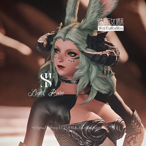 最终幻想14ff14捏脸数据脸型兔 兔娘维埃拉族 性感黑皮兔女捏脸