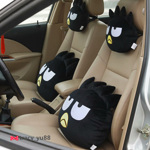日系可爱卡通酷黑色企鹅车用护颈枕头枕护肩靠枕腰靠车饰用品