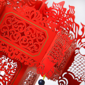 灯魂 纸雕宫灯 民间工艺品 (全镂空) 连年有余灯笼 宫灯纸雕婚