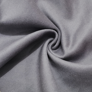 35元/米双面羊绒羊毛呢短顺毛面料大衣外套制衣布料 偏紫灰色