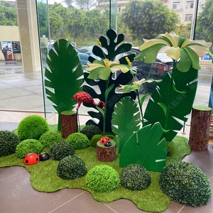 飘娜艺术空间淘宝春天主题装饰春季美陈绿色大型板材商场节日活动