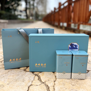 2022新款大佛龙井茶礼盒包装盒125克*2铁罐半斤装空包装无茶叶