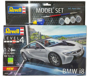 REVELL 利华 1/24拼装汽车模型宝马 BMW i8 带胶水油漆毛笔 67670