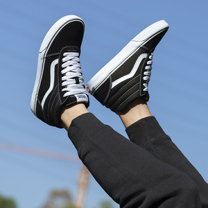 vans鞋男2020夏季新款官网旗舰正品范斯高帮黑白经典款帆布鞋男潮