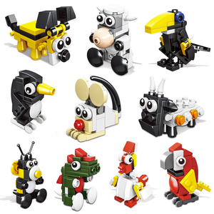 乐高积木儿童拼装积木动物园培训地毯小颗粒拼插拼图diy玩具礼物