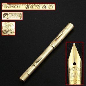 1936年法国威迪文waterman 9k纯金 纯黄金 金笔 钢笔 西洋古董