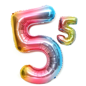 生日派对装饰布置数字气球 42寸彩色数字气球渐变色数字字母气球