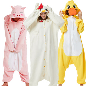 男女年会演出跨境万圣节派对卡通动物主题小鸡公鸡鸭子猪表演服装