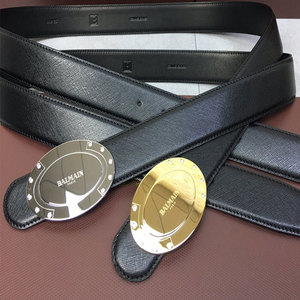 balmain 巴尔曼皮带男2023牛皮经典十字纹3.5cm平滑扣奢侈品腰带