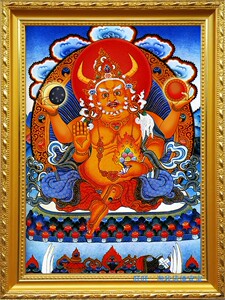 定制南无牛王神珠天画像 释迦牟尼佛之化身 相纸塑封 佛像画相框