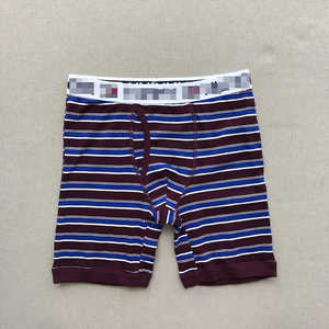 出口~全棉螺纹 门襟开口 boxer 平角内裤 男款