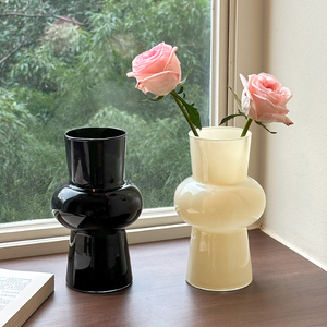 花瓶摆件客厅插花玻璃高级感中古复古法式ins风艺术餐桌装饰摆件