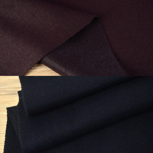 暗紫红藏蓝色针织羊毛布料弹力贴身加厚保暖大衣开衫服装面料