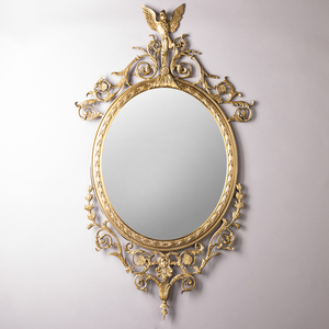 欧式古典花枝黄铜镜子复古壁挂卫浴镜子卫生间梳妆镜玄关装饰镜