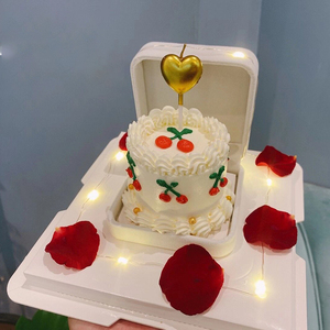 七夕情人节网红结婚纪念日周年庆表白戒指盒生日蛋糕上海同城配送