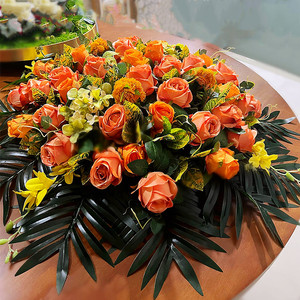 大型酒店餐桌花摆花绢花装饰花插花圆桌花饭店电动转盘餐桌装饰花