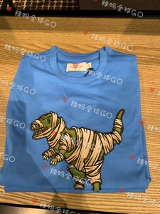 辣妈加拿大coach蔻驰新款 mbj 联名男士圆领绑带恐龙刺绣t恤全棉