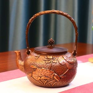 御虎堂紫铜壶烧水壶老式纯手工纯铜泡茶日本小煮茶壶家用加厚铸铜