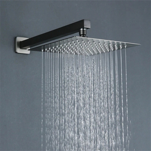 贝西酒店暗装工程淋浴花洒顶喷淋枪灰色拉丝8/10/12寸超薄大流量