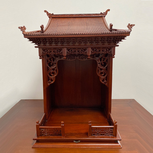 中式古典家具全实木屋顶佛龛立柜桌面财神观音柜神楼神龛供台摆件