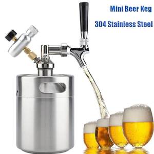 304不锈钢酒壶/ 不锈钢啤酒瓶/家酿啤酒2升容器,2L螺纹盖啤酒桶