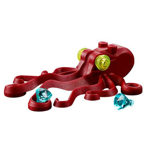 lego 乐高 海洋动物 配件 章鱼 八爪鱼 深红色 6086 全新 含钻石