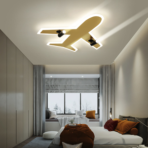 儿童房飞机灯现代简约创意带射灯男孩女孩卡通led护眼卧室吸顶灯