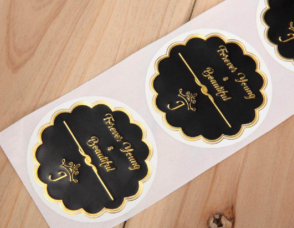 透明不干胶印刷 定制透明贴纸 封口贴 烫金烫银透明pvc不干胶定做