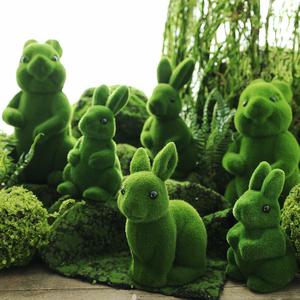 仿真青苔森林系列苔藓小动物兔子婚庆植物角商场橱窗装饰户外摆件