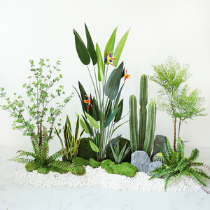 北欧仿真百合竹天堂鸟绿植设计套装橱窗大型落地假植物装饰造布景