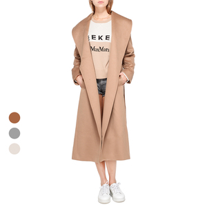 国内现货 maxmara外套时尚女士长款系带羊毛大衣外套 loriana