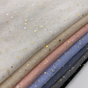 新品细软透烫金圆点波点网纱布料儿童纱裙连衣裙手工diy服装面料