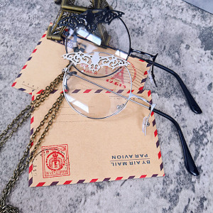 包邮单片眼镜lolita基佬复古搞死cos蝙蝠单边眼镜 哥特装饰眼镜链