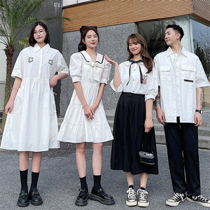 班服学院风夏季高中生女生裙子长裙毕业英伦学生套装韩式校服定制