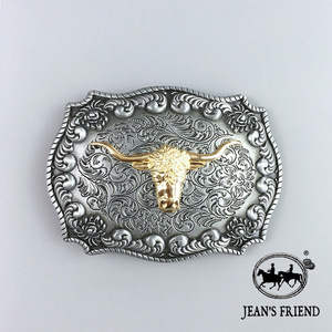 【Jean's Friend】原创西部牛仔皮带扣《牛头》牛头镀真金