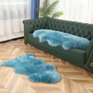澳洲纯羊毛沙发垫羊毛地毯卧室床边毯整张羊皮毛一体飘窗垫奶油风