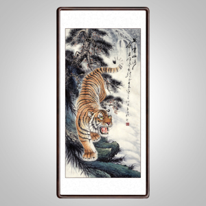 00成交0笔天猫国画老虎画像农村堂屋中堂画上下山虎对联挂画客厅装饰