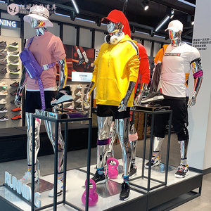 电镀肌肉运动模特道具 男女全身组合服装模特人台 拍摄假人展示