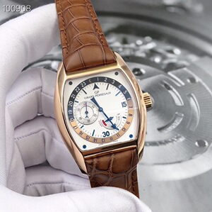 芝柏男表系列27610酒桶造型玫瑰金双时区动力储备自动机械男表