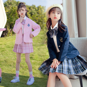 女童霸气衣服秋天闺蜜装长袖10岁小学生三件套儿童炸街时尚套装jk